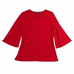 Lauren‎ Ralph Lauren Bell Sleeve Keyhole Blouse – Women's L Red
